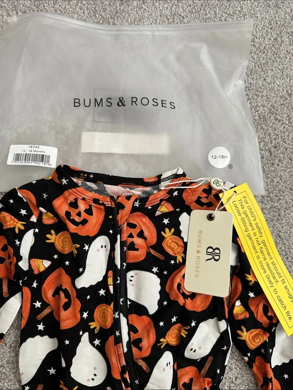 Kids Halloween Bums & Roses you’ve been Ghosted Footie